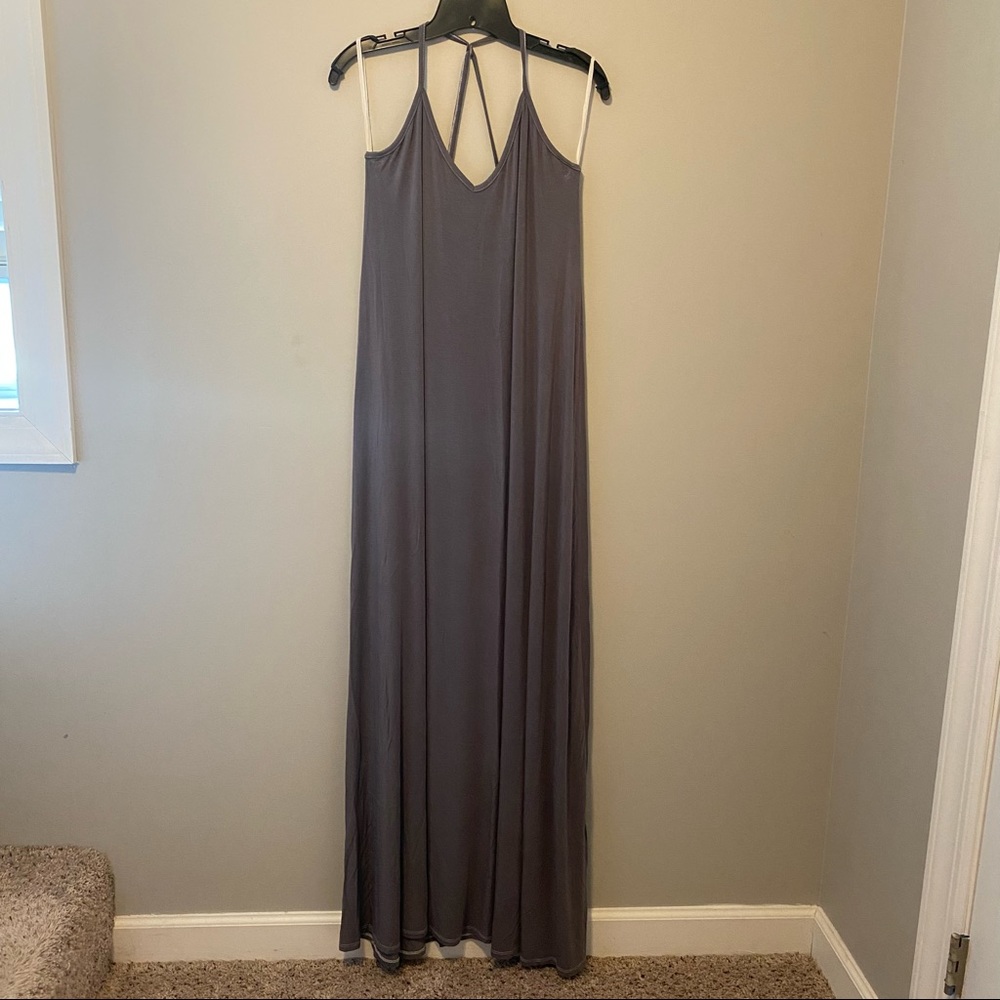 NWOT Knit grey maxi dress or swim coverup XL